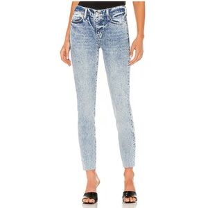 Frame Denim Women's Light Blue Distressed Cropped Jeans Le High Skinny Crop